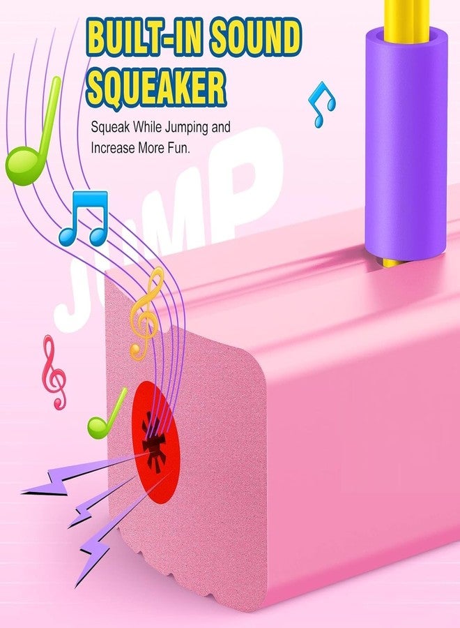 TECH LOGO ELECTRONICS عصا القفز للأطفال من بوجو تصدر أصوات صرير، تحسن التوازن، لعبة نطاطة، ألعاب رياضية جماعية، تساعد الأطفال على النمو بشكل أفضل مع المرح (لون وردي) - Image 3